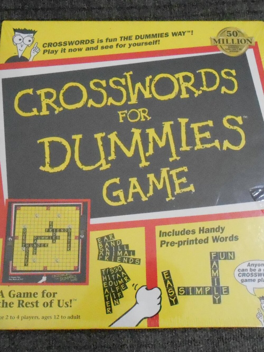 Crosswords for Dummies Game 2-4 Players Ages 12 to Adult Pressman 1998-Sealed